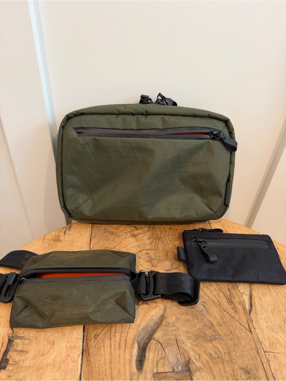 ALPAKA Olive Green Men's Crossbody Sling Bag With Additional Bag And Wallet